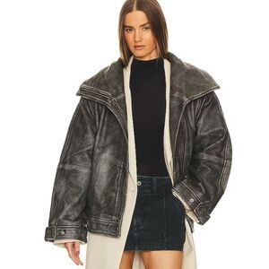 REMAIN BIRGER CHRISTENSEN Leather Oversized Jacket Size 42